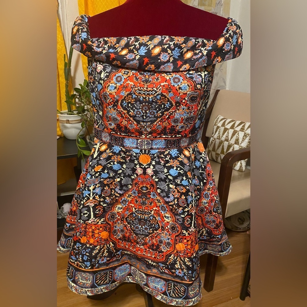 Comino Couture- Vintage | A line | Size 14 Folk Print | Party Mini Dress - - Picture 6 of 11